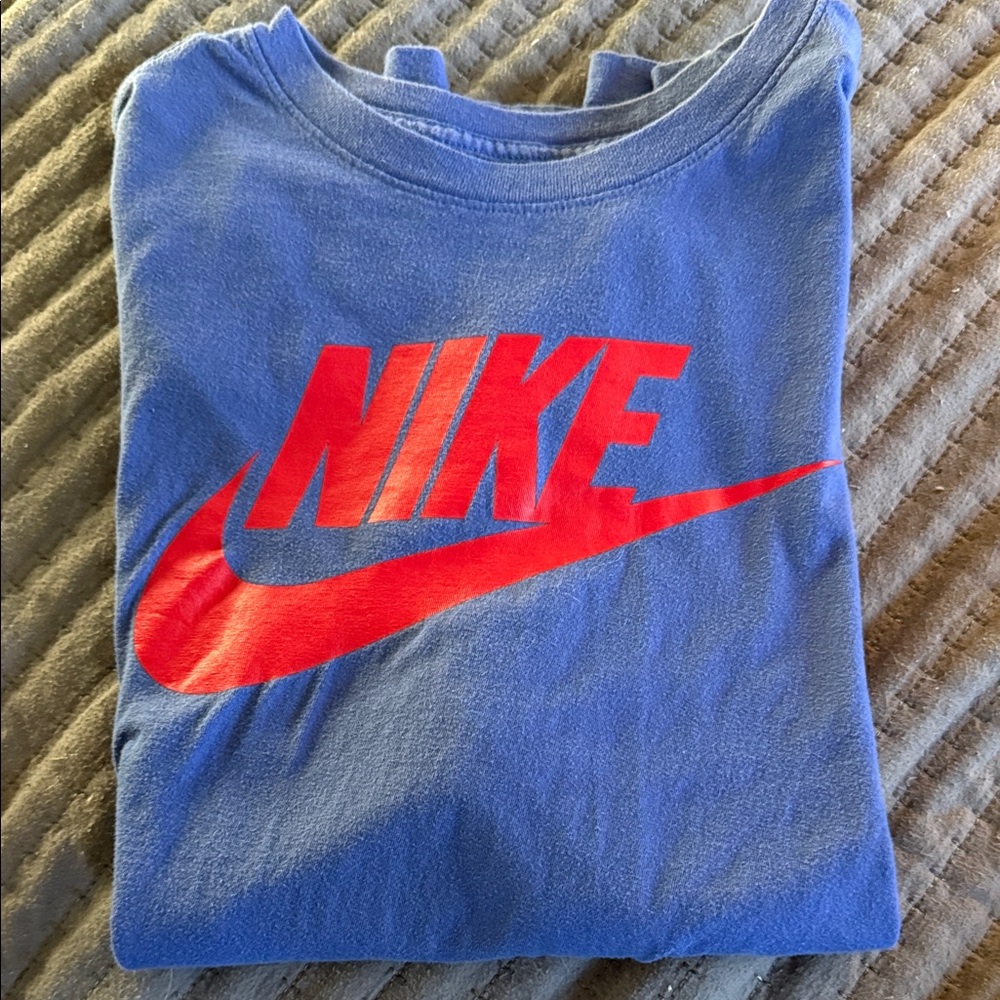 Nike Blue Tee with Red Logo